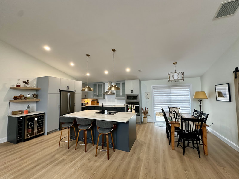Open concept kitchen and dining room
